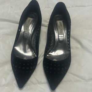 Well loved Jimmy Choo size 9 kitten heel suede